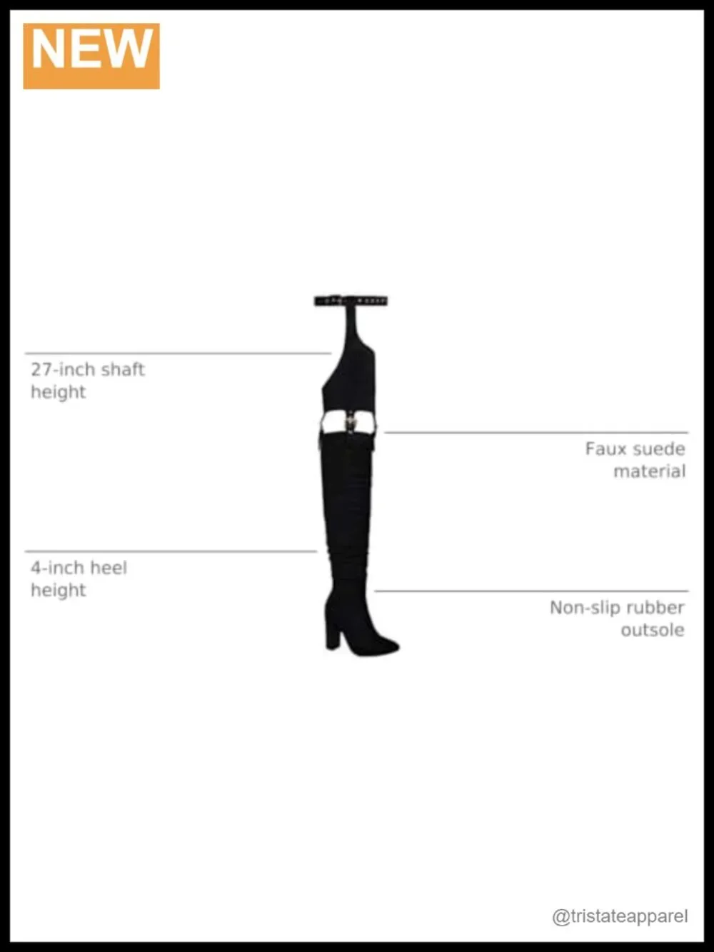 Faux Suede Over the Knee Thigh High Boots with Belt Chunky Heel